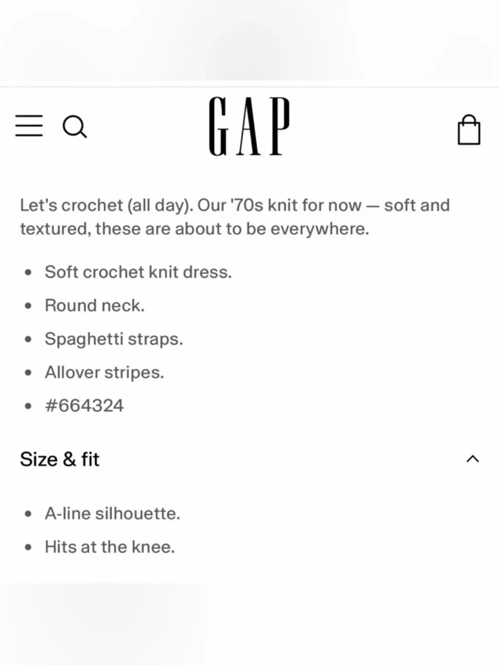 GAP Multicolor Striped Crochet Tank Dress